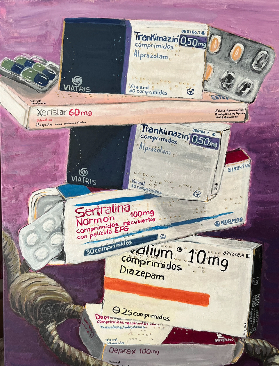 Cuanto más alta la torre, más frágil el equilibrio. Pop farmacológico sobre la dependencia silenciosa que sostiene la rutina.
