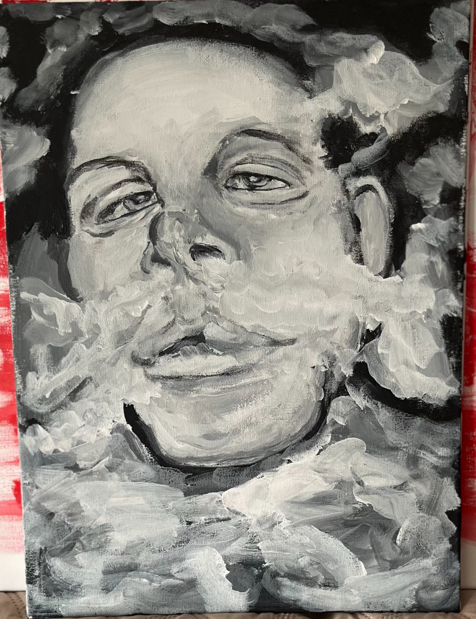 El rostro se sumerge en una atmósfera neutra, casi anestésica. Nada importa.